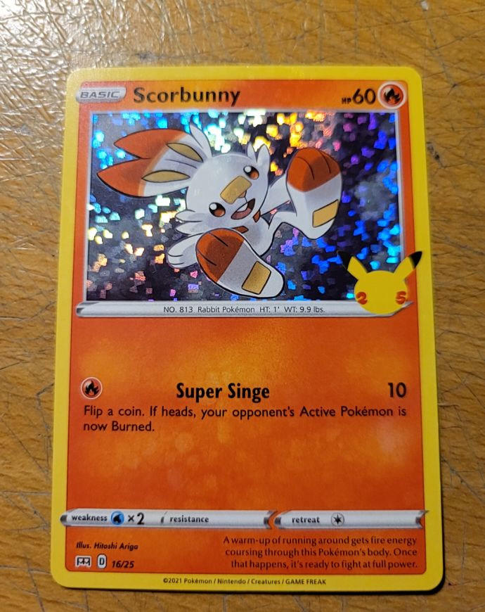 2021 Pokémon 25th Anniversary #16 Scorbunny — front