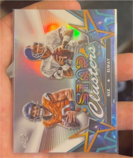 2024 Topps Chrome Cosmic #SCL-13 Bo Nix & John Elway — front