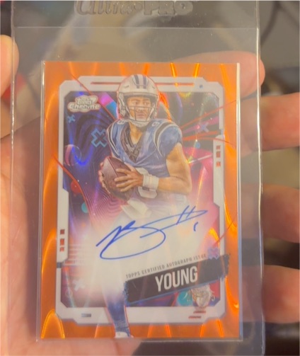 2024 Topps Chrome Cosmic #92 Steve Young Orange Galactic Auto — front