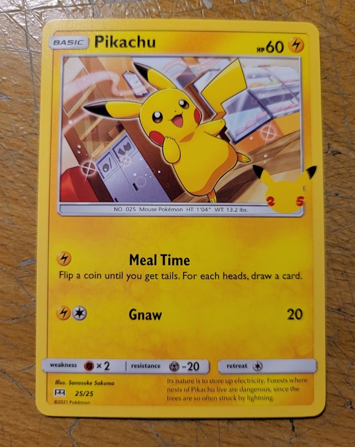 2021 Pokémon #25 Pikachu McDonald's 25th Anniversary Promo — front