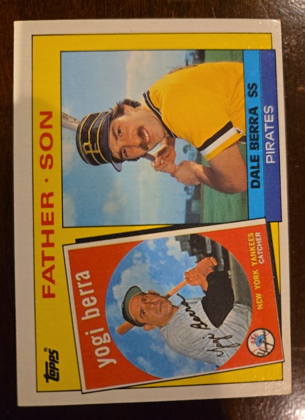 1985 Topps #132 Yogi Berra / Dale Berra — front