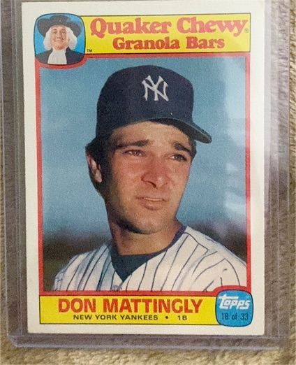 1986 Topps Quaker Chewy Granola Bars #18 Don Mattingly — front