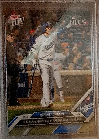 2024 Topps Now #839 Shohei Ohtani Blasts Moonshot For 1st Career NLCS Home Run — front