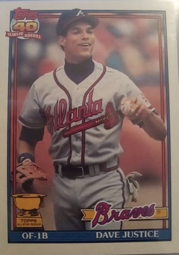 1991 Topps #329 Dave Justice — front