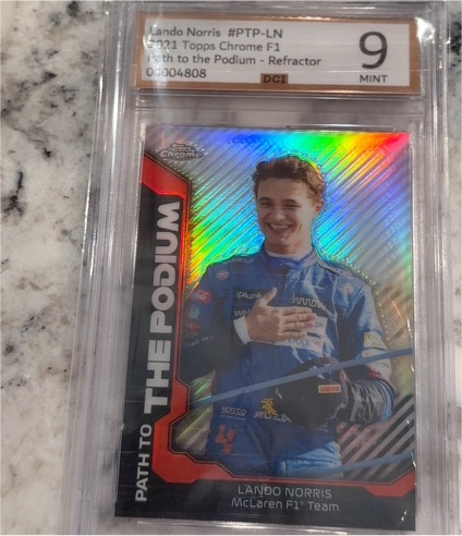 2021 Topps Chrome F1 #PTP-LN Lando Norris Path to the Podium Refractor — front