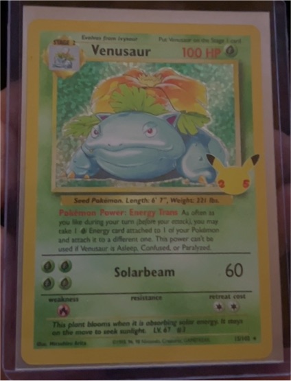1995 Pokémon Base Set #15 Venusaur — front