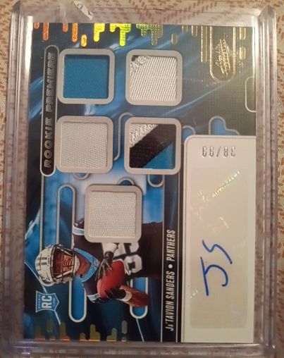 2024 Panini Absolute Rookie Premiere Materials Quad Ja'Tavion Sanders — front