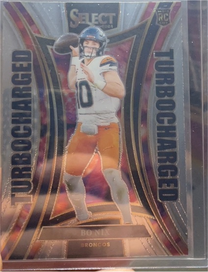 2024 Panini Select #16 Bo Nix Turbocharged Rookie Card — front
