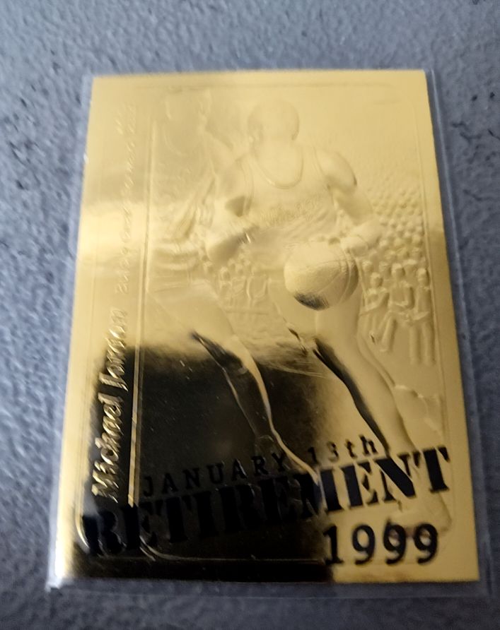 1999 Fleer Michael Jordan 23 KT Karat Gold Retirement #8371 — front