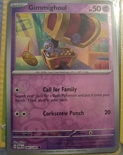 2022 Pokémon SV04: Paradox Rift #087 Gimmighoul — front