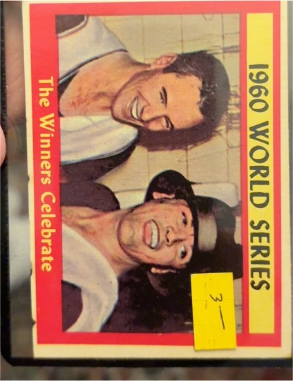 1961 Topps #313 The Winners Celebrate Bill Mazeroski — front