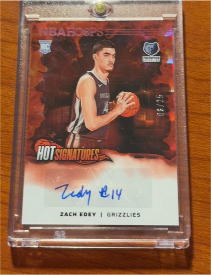 2024-25 Panini NBA Hoops Hot Signatures Rookies #23 Zach Edey — front
