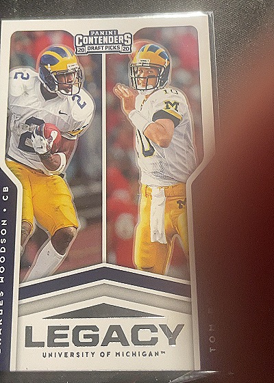 2020 Panini Contenders Draft Picks Legacy #8 Charles Woodson/Tom Brady — front