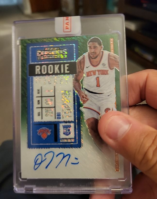 2020 Playoff Contender Rookie Season Ticket Obi Toppin Silver On Card Auto #127 — front
