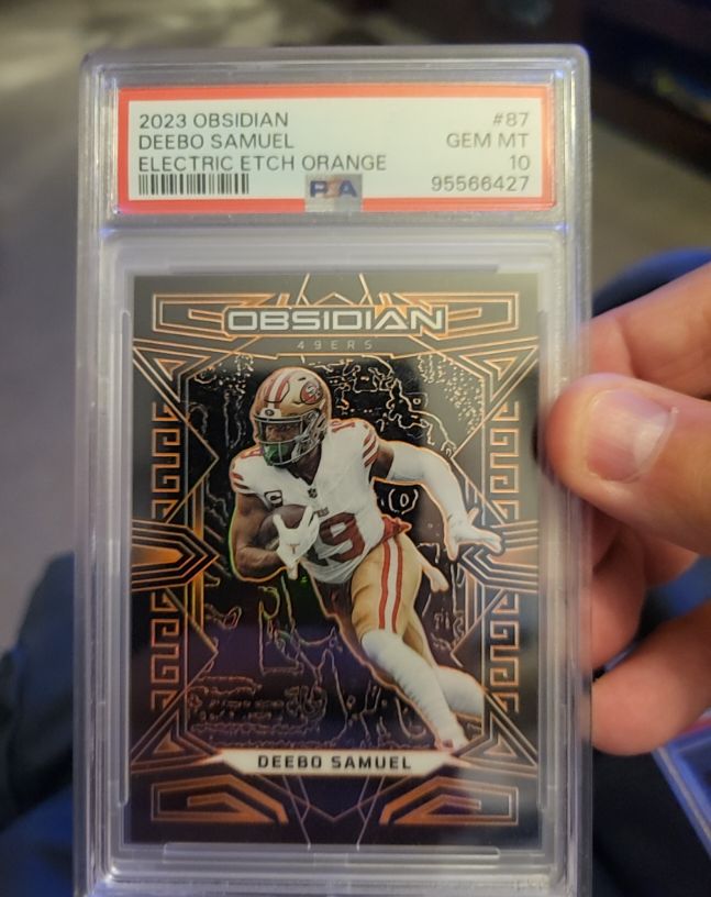 2023 Panini Obsidian #87 Deebo Samuel Electric Etch Orange — front