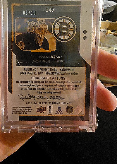 2013-14 Upper Deck Black Diamond #147 Tuukka Rask — back