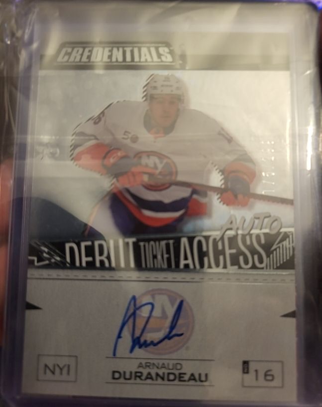 2023-24 Upper Deck Credentials Debut Ticket Access AUTO #DTAA-AD Arnaud Durandeau — front