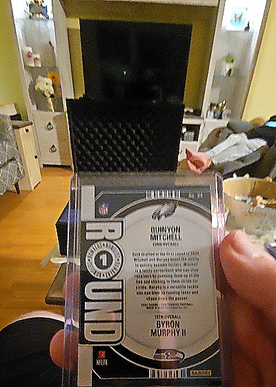 2024 Panini Contenders Football Round 1 Dunyon Mitchell / Byron Murphy II — back