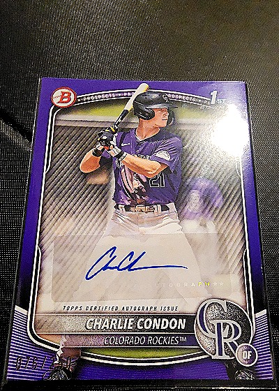 2025 Bowman Paper Prospect Retail Autographs #BPA-CC Charlie Condon — front