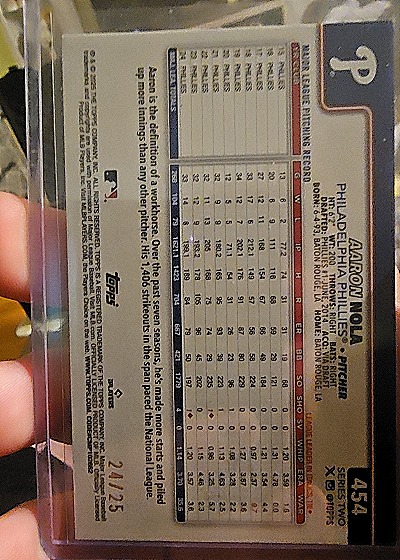 2025 Topps Series 2 #454 Aaron Nola — back