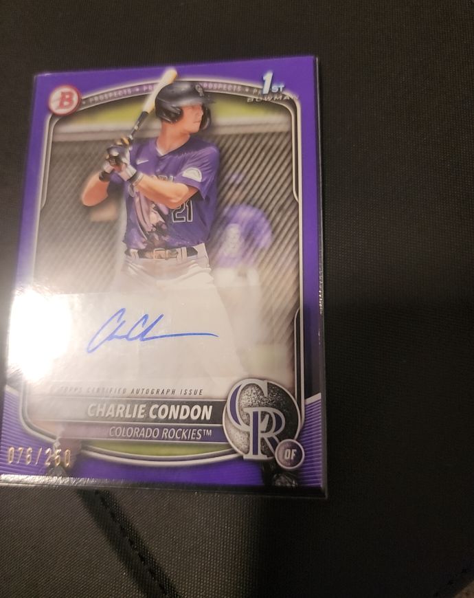 2025 Bowman Charlie Condon 1st Bowman Purple Auto #BPA-CC — front
