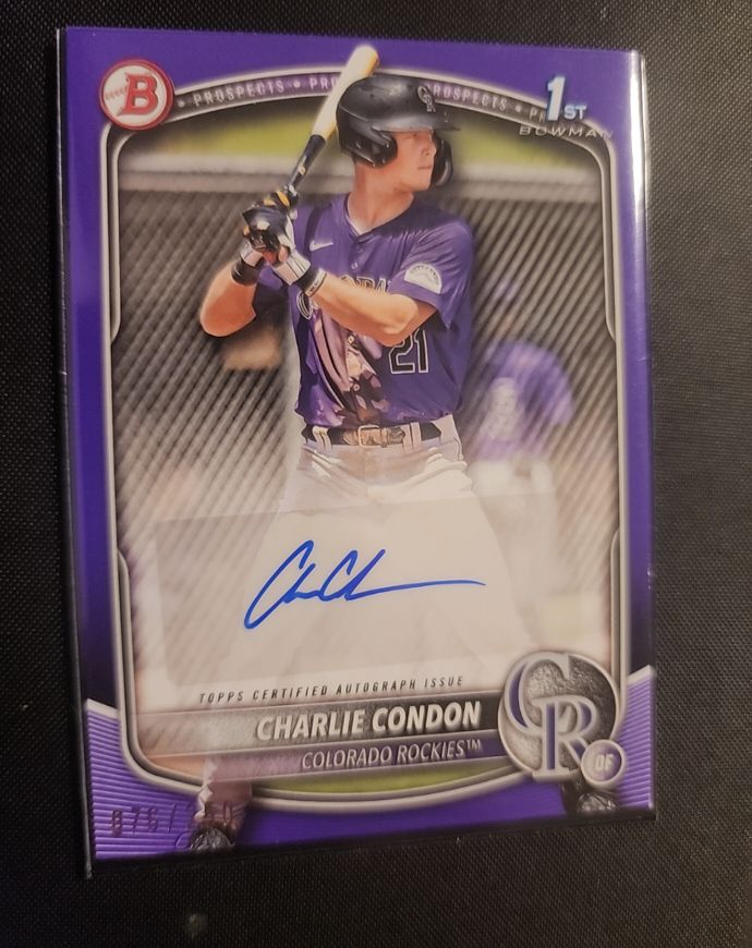 2025 Bowman Chrome Prospects Auto Variation CPA-CC Charlie Condon 1st Bowman — front