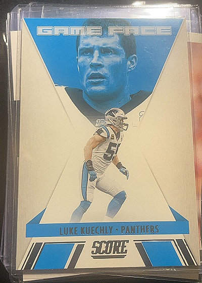 2021 Panini Score Game Face #GF7 Luke Kuechly — front