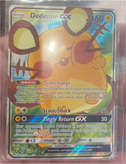 2019 Pokemon TCG Unbroken Bonds #195a Dedenne GX — front