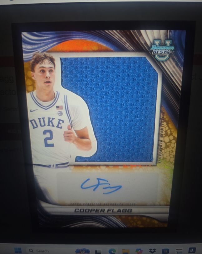 2024-25 Bowman University Best Jumbo Relic Auto Cooper Flagg — front