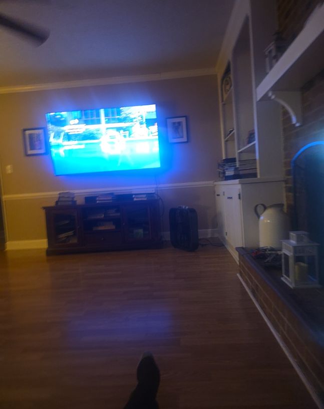 Room Interior with Fireplace and TV — front