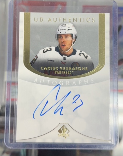 2023-24 SP Authentic UD Authentics Auto #UDA-CV Carter Verhaeghe — front