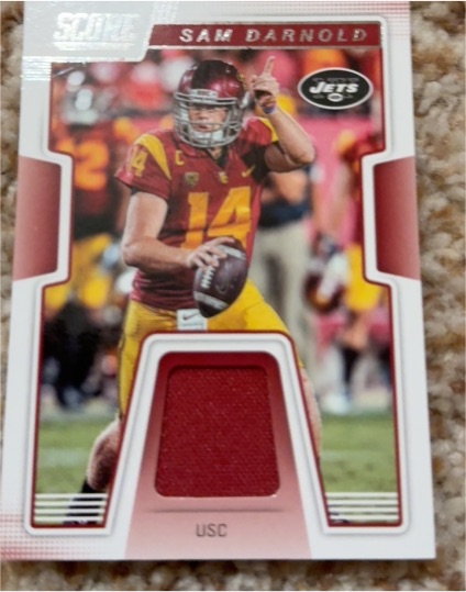 2019 Panini Score Collegiate Jerseys #CJ-23 Sam Darnold USC — front