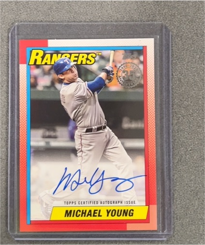 2025 Topps Series 1 1990 35th Anniversary Autograph #90A-MY Michael Young — front