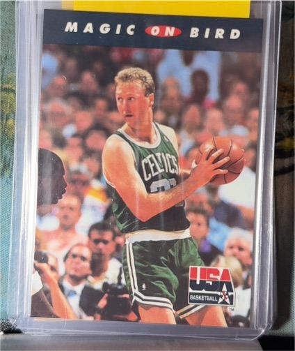 1992 SkyBox USA #102 Magic on Bird Larry Bird — front