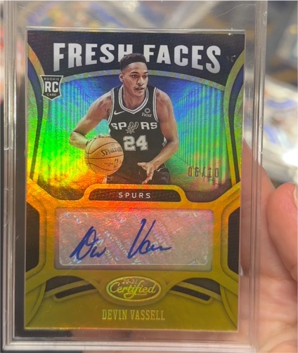 2020-21 Panini Certified Fresh Faces Signatures #FS-DVA Devin Vassell — front