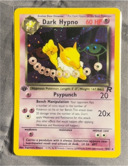 2000 Pokémon Team Rocket #9 Dark Hypno — front