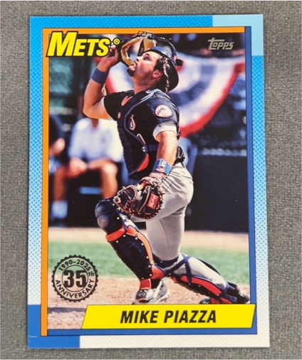 2025 Topps Series 1 #T90-54 Mike Piazza 1990 Topps Baseball 35th Anniversary — front