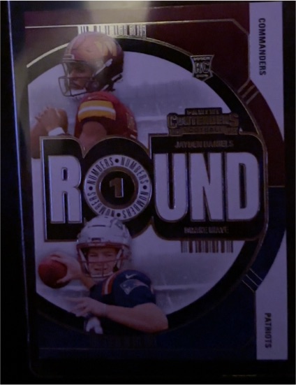 2024 Panini Contenders Round Numbers #1 Jayden Daniels / Drake Maye — front