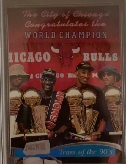 1997-98 Topps Stadium Club #5 Chicago Bulls Team of the 90's Michael Jordan Pippen Rodman — front