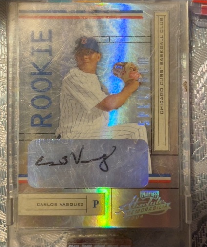 2004 Playoff Absolute Memorabilia Carlos Vasquez Rookie Signature Spectrum Silver — front