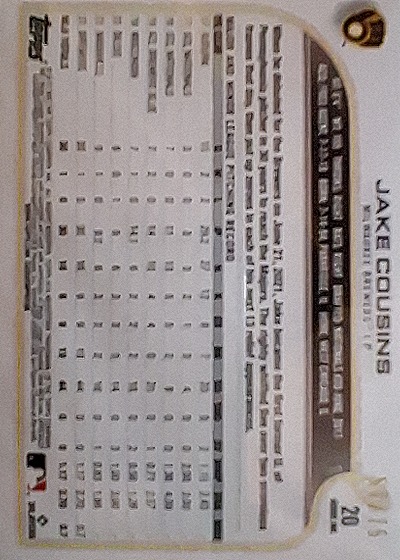 2020 Topps Stadium Club #1 Jake Cousins — back