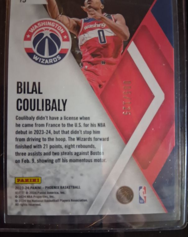 2023-24 Panini Phoenix Instant Phenom #15 Bilal Coulibaly — front