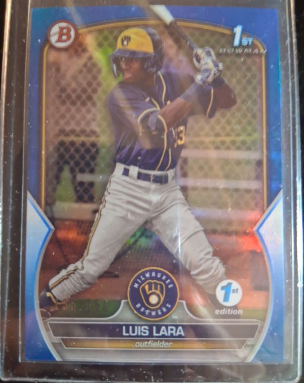 2023 Bowman Chrome #BCP-100 Luis Lara — front