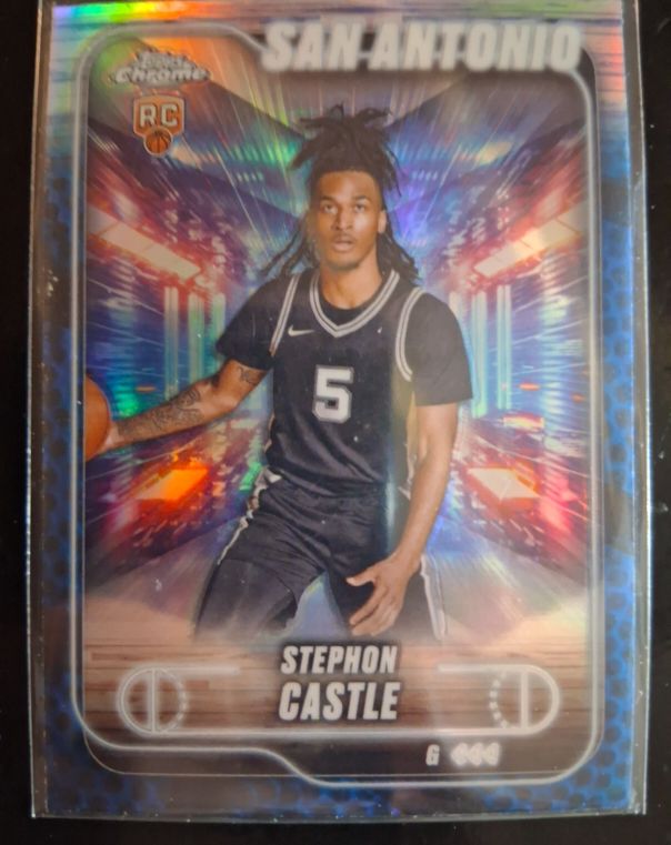 2024-25 Topps Chrome #122 Stephon Castle Rookie San Antonio Spurs — front