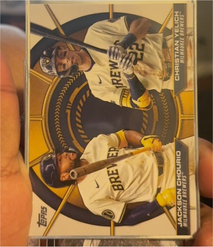 2025 Topps Series 2 #DD-18 Christian Yelich / Jackson Chourio Dynamic Duos — front