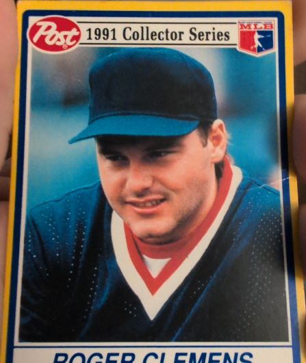 1991 Post Cereal #12 Roger Clemens Boston Red Sox — front