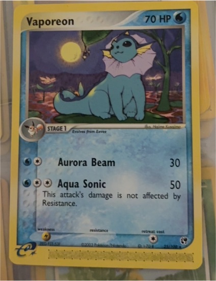 2003 Pokemon EX Sandstorm #25 Vaporeon — front