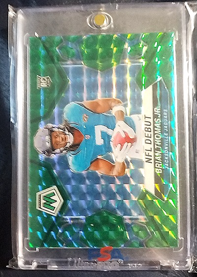 2024 Panini Mosaic #282 Brian Thomas Jr. NFL Debut Green Mosaic Prizm — front