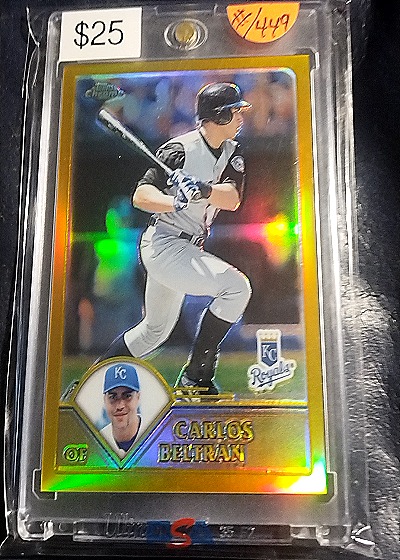 2003 Topps Chrome #79 Carlos Beltran Gold Refractor /449 — front