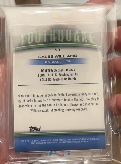 2024 Topps Chrome Youthquake #Y-1 Caleb Williams — front